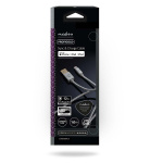 Nedis Lightning Kabel | USB 2.0 | Apple Lightning 8-Pinners | USB-A Han | 480 Mbps | Gull belagt | 1.00 m | Rund | Flettet / Nylon | Aluminium | Deksel Vindusboks