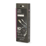 Nedis Lightning Kabel | USB 2.0 | Apple Lightning 8-Pinners | USB-A Han | 480 Mbps | Gull belagt | 2.00 m | Rund | Flettet / Nylon | Aluminium | Deksel Vindusboks