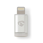 Nedis Lightning Adapter | Apple Lightning 8-Pinners | USB Micro-B Hun | Gull belagt | Rund | Aluminium | Deksel Vindusboks