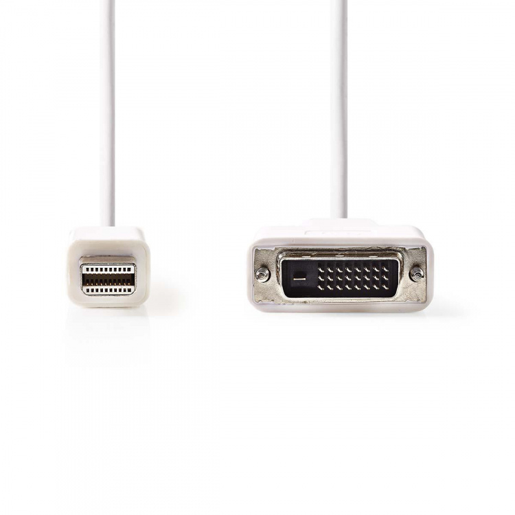 Nedis Mini Displayport-kabel | DisplayPort 1.2 | Mini DisplayPort Han | DVI-D 24+1-Pin Han | 21.6 Gbps | Nikkel belagt | 2.00 m | Rund | PVC | Hvit | Konvolutt Nedis Mini Displayport-kabel | DisplayPort 1.2 | Mini DisplayPort Han | DVI-D 24+1-Pin Han | 21.6 Gbps | Nikkel belagt | 2.00 m | Rund | PVC | Hvit | Konvolutt