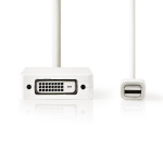Nedis Mini Displayport-kabel | DisplayPort 1.2 | Mini DisplayPort Han | DisplayPort Hun / DVI-D 24+1-Pins Hun / HDMI ™ -inngang | 21.6 Gbps | Nikkel belagt | 0.20 m | Rund | PVC | Hvit | Plastpose