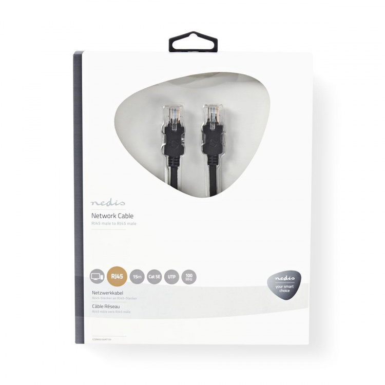 Nedis CAT5e nettverkskabel | U/UTP | RJ45 Han | RJ45 Han | 15.0 m | Rund | LSZH | Antrasitt | Vindus boks
