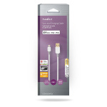 Nedis Lightning Kabel | USB 2.0 | Apple Lightning 8-Pinners | USB-A Han | 480 Mbps | Gull belagt | 2.00 m | Rund | PVC | Grå / Hvit | Boks
