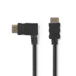 Nedis High Speed ​​HDMI ™ kabel med Ethernet | Venstre Hooked HDMI ™ -kontakt | HDMI ™ -kontakt | 4K@30Hz | 10.2 Gbps | 1.50 m | Rund | PVC | Sort | Konvolutt