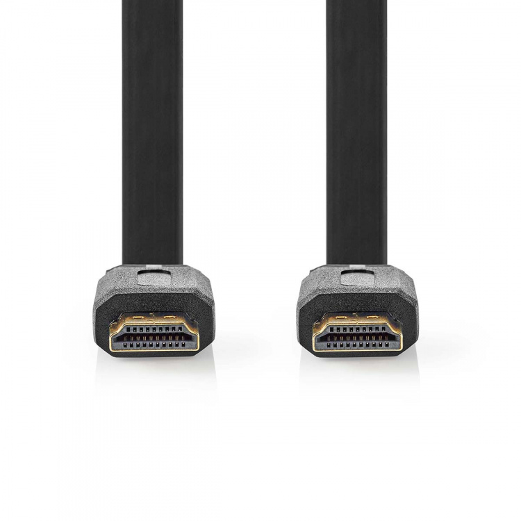 Nedis High Speed ​​HDMI ™ kabel med Ethernet | HDMI ™ -kontakt | HDMI ™ -kontakt | 4K@30Hz | 10.2 Gbps | 3.00 m | Flatt | PVC | Sort | Konvolutt