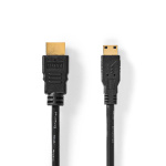 High Speed ​​HDMI ™ kabel med Ethernet | HDMI ™ -kontakt | HDMI ™ minikontakt | 4K@30Hz | 10.2 Gbps | 5.00 m | Rund | PVC | Sort | Konvolutt