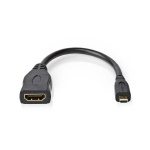 Nedis High Speed HDMI ™ kabel med Ethernet | HDMI ™ mikrokontakt | HDMI™ Output | 4K@30Hz | 10.2 Gbps | 0.20 m | Rund | PVC | Sort | Konvolutt Nedis High Speed HDMI ™ kabel med Ethernet | HDMI ™ mikrokontakt | HDMI™ Output | 4K@30Hz | 10.2 Gbps | 0.20 m | Rund | PVC | Sort | Konvolutt