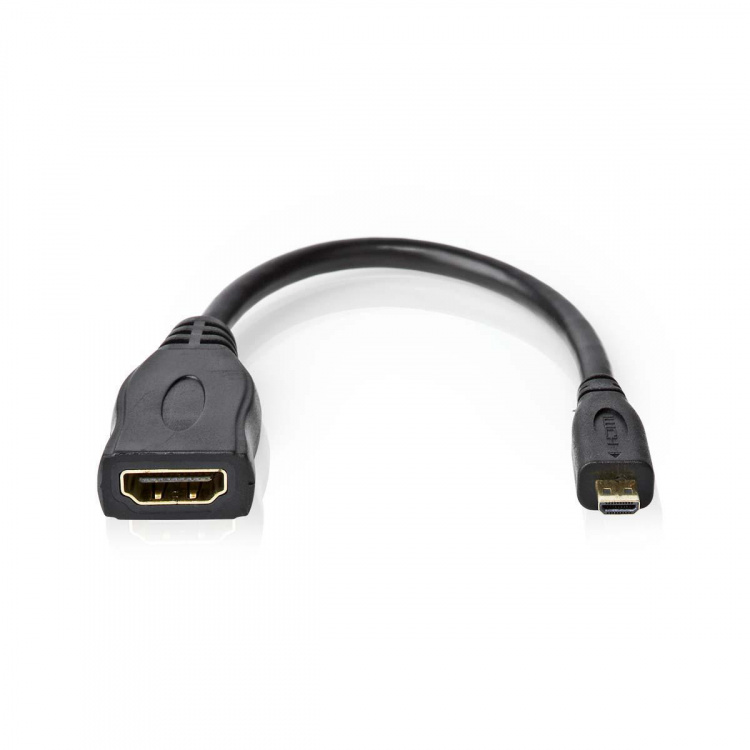 Nedis High Speed HDMI ™ kabel med Ethernet | HDMI ™ mikrokontakt | HDMI™ Output | 4K@30Hz | 10.2 Gbps | 0.20 m | Rund | PVC | Sort | Konvolutt Nedis High Speed HDMI ™ kabel med Ethernet | HDMI ™ mikrokontakt | HDMI™ Output | 4K@30Hz | 10.2 Gbps | 0.20 m | Rund | PVC | Sort | Konvolutt