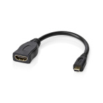 Nedis High Speed HDMI ™ kabel med Ethernet | HDMI ™ mikrokontakt | HDMI™ Output | 4K@30Hz | 10.2 Gbps | 0.20 m | Rund | PVC | Sort | Konvolutt Nedis High Speed HDMI ™ kabel med Ethernet | HDMI ™ mikrokontakt | HDMI™ Output | 4K@30Hz | 10.2 Gbps | 0.20 m | Rund | PVC | Sort | Konvolutt