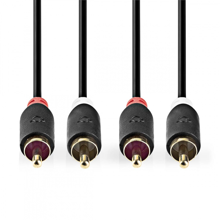 Nedis Stereo lydkabel | 2x RCA Han | 2x RCA Han | Gull belagt | 3.00 m | Rund | Antrasitt | Boks Nedis Stereo lydkabel | 2x RCA Han | 2x RCA Han | Gull belagt | 3.00 m | Rund | Antrasitt | Boks