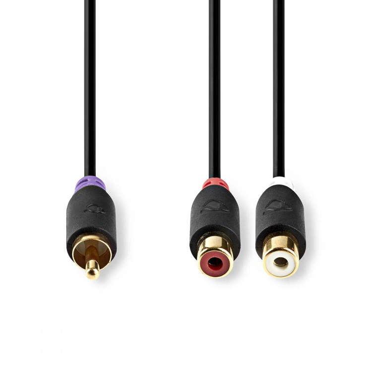 Nedis subwoofer Cable | RCA Han | 2x RCA Hun | Gull belagt | 0.20 m | Rund | 4.0 mm | Antrasitt | Boks Nedis subwoofer Cable | RCA Han | 2x RCA Hun | Gull belagt | 0.20 m | Rund | 4.0 mm | Antrasitt | Boks