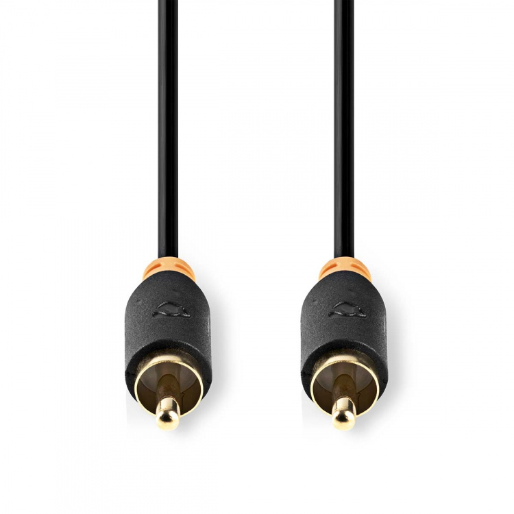 Nedis Digital Audio Cable | RCA Han | RCA Han | Gull belagt | 2.00 m | Rund | PVC | Antrasitt | Boks