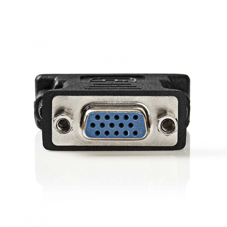 Nedis DVI-adapter | DVI-I 24+5-Pin Han | VGA Hun 15p | Nikkel belagt | Rett | PVC | Sort | Konvolutt