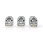 Nedis RJ45-kontakt | Hann | Solid STP CAT6 | Rett | Gull belagt | 10 stk. | PVC | Grå | Boks