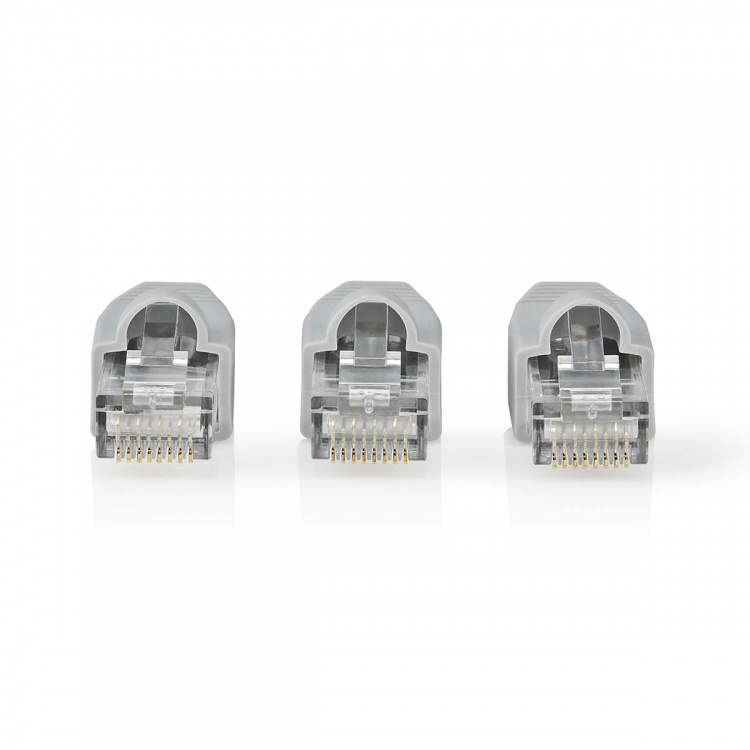 Nedis RJ45-kontakt | Hann | Solid STP CAT6 | Rett | Gull belagt | 10 stk. | PVC | Grå | Boks