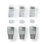 Nedis RJ45-kontakt | Hann | Solid STP CAT6 | Rett | Gull belagt | 10 stk. | PVC | Grå | Boks