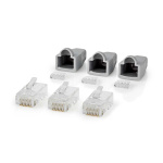Nedis RJ45-kontakt | Hann | Solid STP CAT6 | Rett | Gull belagt | 10 stk. | PVC | Grå | Boks