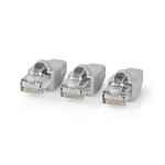 Nedis RJ45-kontakt | Hann | Solid STP CAT6 | Rett | Gull belagt | 10 stk. | PVC | Grå | Boks