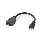 Nedis High Speed HDMI ™ kabel med Ethernet | HDMI ™ minikontakt | HDMI™ Output | 4K@30Hz | 10.2 Gbps | 0.20 m | Rund | PVC | Sort | Konvolutt Nedis High Speed HDMI ™ kabel med Ethernet | HDMI ™ minikontakt | HDMI™ Output | 4K@30Hz | 10.2 Gbps | 0.20 m | Rund | PVC | Sort | Konvolutt