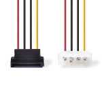 Nedis Intern Strømkabel | Molex Han | SATA 15-Pin Hun | Gull belagt | 0.15 m | Rund | PVC | Flerfarget | Konvolutt