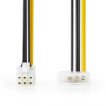 Nedis Intern Strømkabel | Molex Han | PCI Express Han | Gull belagt | 0.20 m | Rund | PVC | Gul / Sort | Konvolutt