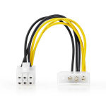 Nedis Intern Strømkabel | Molex Han | PCI Express Han | Gull belagt | 0.20 m | Rund | PVC | Gul / Sort | Konvolutt