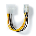 Nedis Intern Strømkabel | Molex Han | PCI Express Han | Gull belagt | 0.20 m | Rund | PVC | Gul / Sort | Konvolutt