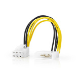 Nedis Intern Strømkabel | Molex Han | PCI Express Han | Gull belagt | 0.20 m | Rund | PVC | Gul / Sort | Konvolutt