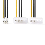 Nedis Intern Strømkabel | 2x Molex Han | PCI Express Hun | Gull belagt | 0.20 m | Rund | PVC | Gul / Sort | Plastpose Nedis Intern Strømkabel | 2x Molex Han | PCI Express Hun | Gull belagt | 0.20 m | Rund | PVC | Gul / Sort | Plastpose