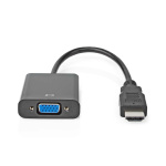 Nedis HDMI™ Adapter | HDMI ™ -kontakt | VGA Hun 15p / 3.5 mm Hun | Nikkel belagt | Rett | PVC | Sort | 1 stk. | Boks Nedis HDMI™ Adapter | HDMI ™ -kontakt | VGA Hun 15p / 3.5 mm Hun | Nikkel belagt | Rett | PVC | Sort | 1 stk. | Boks