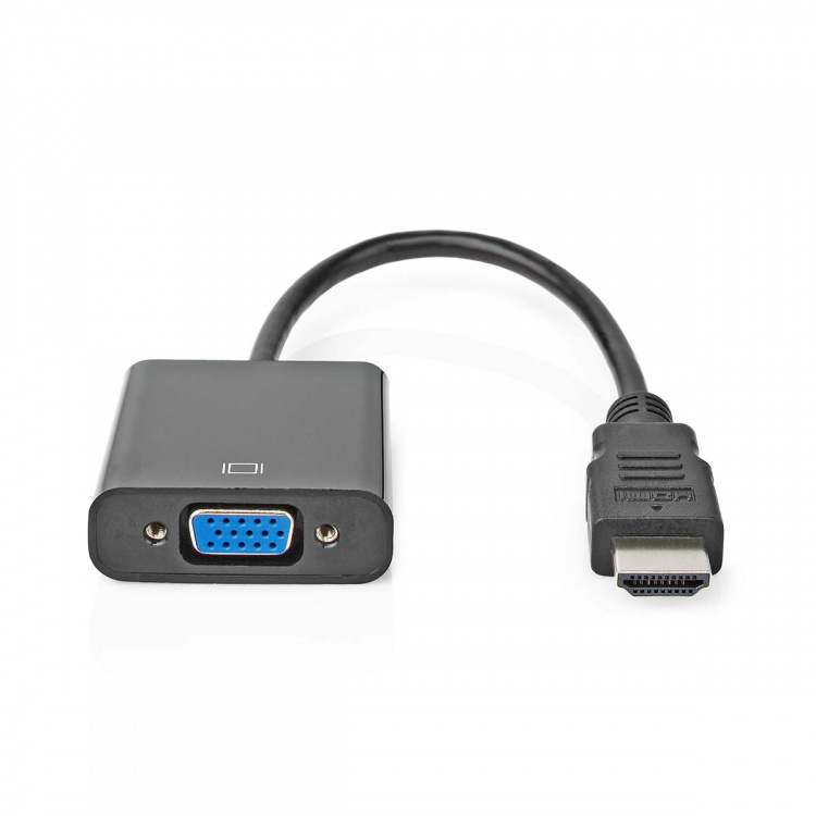 Nedis HDMI™ Adapter | HDMI ™ -kontakt | VGA Hun 15p / 3.5 mm Hun | Nikkel belagt | Rett | PVC | Sort | 1 stk. | Boks Nedis HDMI™ Adapter | HDMI ™ -kontakt | VGA Hun 15p / 3.5 mm Hun | Nikkel belagt | Rett | PVC | Sort | 1 stk. | Boks