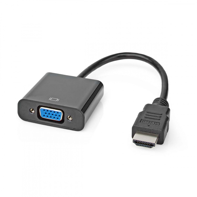 Nedis HDMI™ Adapter | HDMI ™ -kontakt | VGA Hun 15p / 3.5 mm Hun | Nikkel belagt | Rett | PVC | Sort | 1 stk. | Boks Nedis HDMI™ Adapter | HDMI ™ -kontakt | VGA Hun 15p / 3.5 mm Hun | Nikkel belagt | Rett | PVC | Sort | 1 stk. | Boks