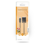 Nedis Displayport-kabel | DisplayPort Han | DVI-D 24+1-Pin Han | 1080p | Nikkel belagt | 2.00 m | Rund | PVC | Sort | Boks