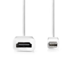 Nedis Mini Displayport-kabel | DisplayPort 1.2 | Mini DisplayPort Han | HDMI™ Output | 21.6 Gbps | Nikkel belagt | 0.20 m | Rund | PVC | Hvit | Boks Nedis Mini Displayport-kabel | DisplayPort 1.2 | Mini DisplayPort Han | HDMI™ Output | 21.6 Gbps | Nikkel belagt | 0.20 m | Rund | PVC | Hvit | Boks