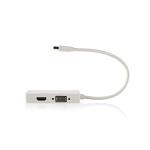 Nedis Mini Displayport-kabel | DisplayPort 1.2 | Mini DisplayPort Han | DVI-D 24+1-Pins Hun / HDMI ™ -inngang / VGA Hun 15p | 21.6 Gbps | Nikkel belagt | 0.20 m | Rund | PVC | Hvit | Blister