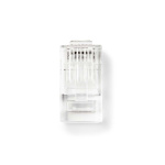 Nedis RJ45-kontakt | Hann | Solid UTP CAT5e | Rett | Gull belagt | 10 stk. | Polycarbonate | Gjennomsiktig | Boks