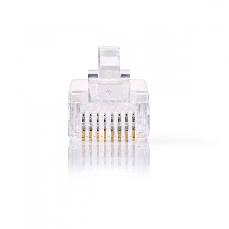 Nedis RJ45-kontakt | Hann | Solid UTP CAT5e | Rett | Gull belagt | 10 stk. | Polycarbonate | Gjennomsiktig | Boks