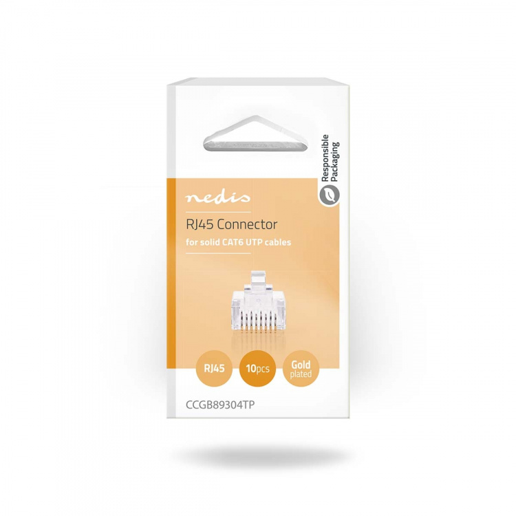 Nedis RJ45-kontakt | Hann | Solid STP CAT6 | Rett | Gull belagt | 10 stk. | Polycarbonate | Gjennomsiktig | Boks Nedis RJ45-kontakt | Hann | Solid STP CAT6 | Rett | Gull belagt | 10 stk. | Polycarbonate | Gjennomsiktig | Boks