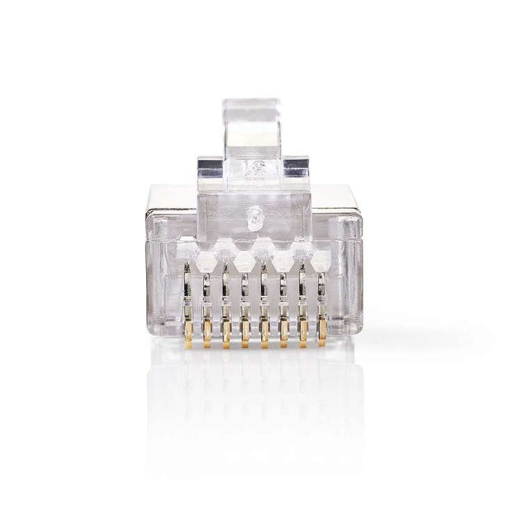 Nedis RJ45-kontakt | Hann | Solid STP CAT6 | Rett | Gull belagt | 10 stk. | Polycarbonate | Gjennomsiktig | Boks Nedis RJ45-kontakt | Hann | Solid STP CAT6 | Rett | Gull belagt | 10 stk. | Polycarbonate | Gjennomsiktig | Boks