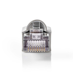 Nedis RJ45-kontakt | Hann | Solid FTP CAT5e | Rett | Nikkel belagt | 10 stk. | Polycarbonate | Gjennomsiktig / Grå | Boks