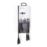 Nedis Stereo lydkabel | 2x RCA Han | 2x RCA Han | Nikkel belagt | 1.50 m | Rund | Mørk Grå | Pappetui Nedis Stereo lydkabel | 2x RCA Han | 2x RCA Han | Nikkel belagt | 1.50 m | Rund | Mørk Grå | Pappetui