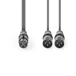 Nedis Balansert lydkabel | 2x XLR 3-Pin Han | XLR 3-Pin Hun | Nikkel belagt | 1.50 m | Rund | PVC | Mørk Grå | Pappetui Nedis Balansert lydkabel | 2x XLR 3-Pin Han | XLR 3-Pin Hun | Nikkel belagt | 1.50 m | Rund | PVC | Mørk Grå | Pappetui