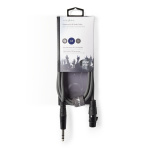 Nedis Balansert lydkabel | XLR 3-Pin Hun | 6.35 mm Han | Nikkel belagt | 1.50 m | Rund | PVC | Mørk Grå | Pappetui