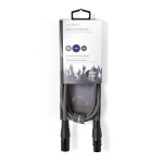 Nedis Balansert lydkabel | XLR 3-Pin Han | XLR 3-Pin Hun | Nikkel belagt | 1.50 m | Rund | PVC | Mørk Grå | Pappetui