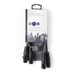 Nedis Balansert lydkabel | 2x XLR 3-Pin Han | 2x XLR 3-Pin Hun | Nikkel belagt | 0.50 m | Rund | PVC | Mørk Grå | Pappetui