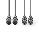 Nedis Balansert lydkabel | 2x XLR 3-Pin Han | 2x XLR 3-Pin Hun | Nikkel belagt | 3.00 m | Rund | PVC | Mørk Grå | Pappetui Nedis Balansert lydkabel | 2x XLR 3-Pin Han | 2x XLR 3-Pin Hun | Nikkel belagt | 3.00 m | Rund | PVC | Mørk Grå | Pappetui