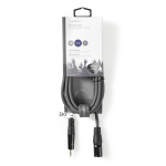 Nedis Balansert lydkabel | XLR 3-Pin Han | 3.5 mm Han | Nikkel belagt | 3.00 m | Rund | PVC | Mørk Grå | Pappetui