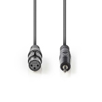 Nedis Balansert lydkabel | XLR 3-Pin Hun | 3.5 mm Han | Nikkel belagt | 1.00 m | Rund | PVC | Mørk Grå | Pappetui