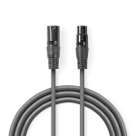 Nedis DMX Adapter Cable | XLR 3-Pin Han | XLR 3-Pin Hun | Nikkel belagt | 5.00 m | Rund | PVC | Mørk Grå | Pappetui