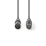 Nedis DMX Adapter Cable | XLR 3-Pin Han | XLR 3-Pin Hun | Nikkel belagt | 5.00 m | Rund | PVC | Mørk Grå | Pappetui